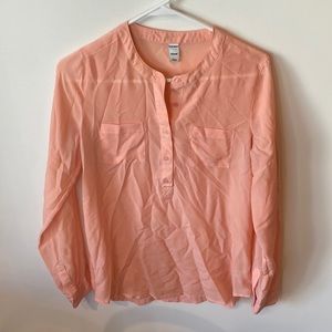Bundle of 2 Old Navy Blouses, white and Coral/Pink